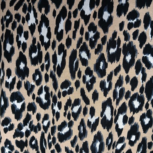 Weekenders by Chico's Leopard Tunic Satin Collared Polo Long Sleeve Rayon XL - Picture 6 of 8